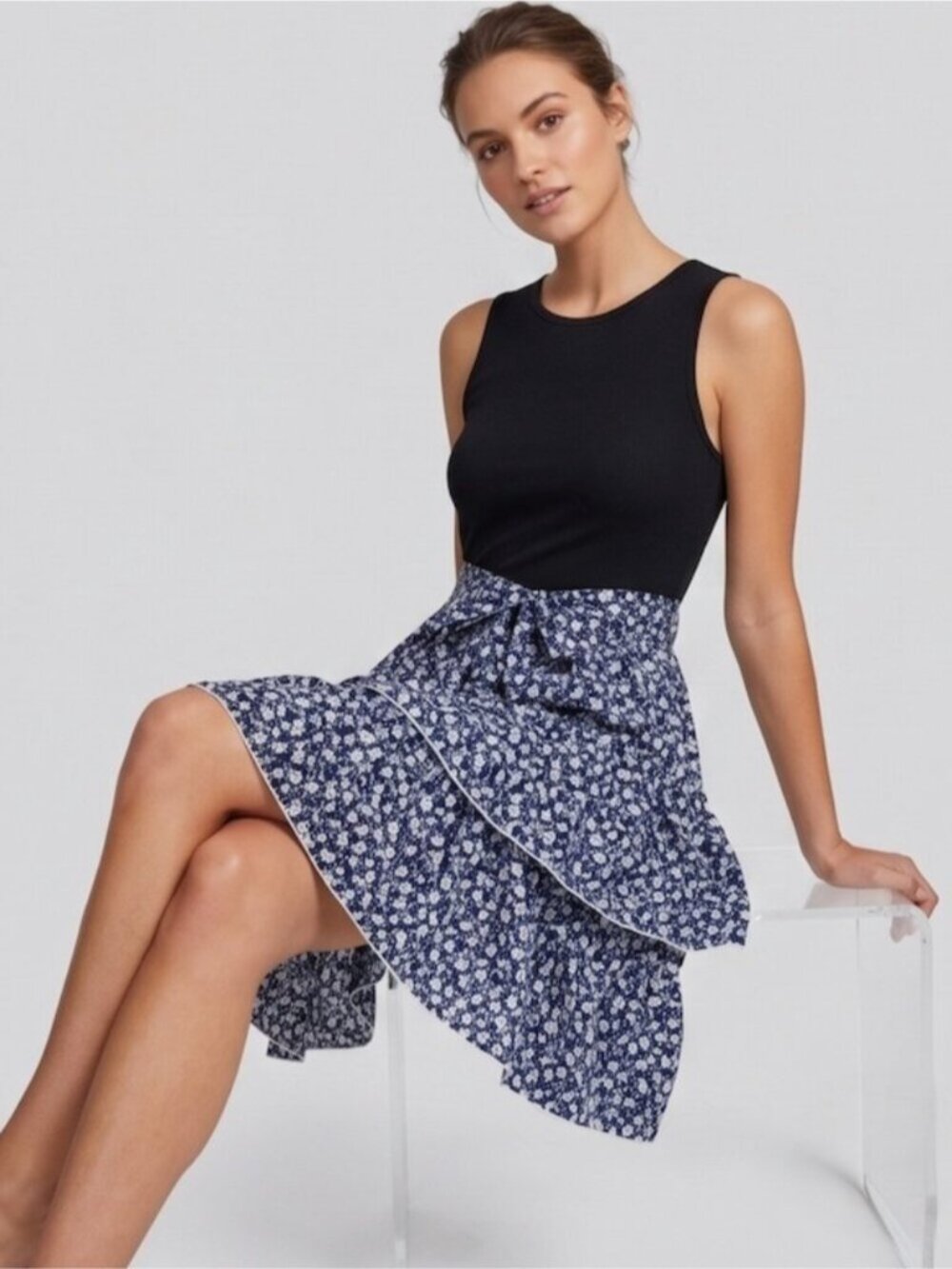 LAST ONE 🔥 Boho Floral Print Belted Layered Hem Dress - Picture 2 of 11